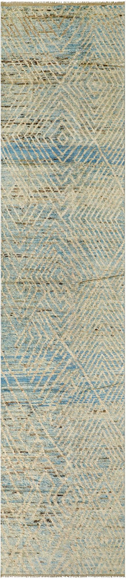  4' 3 x 19' 2  Hand Knotted Moroccan Wool Runner Rug