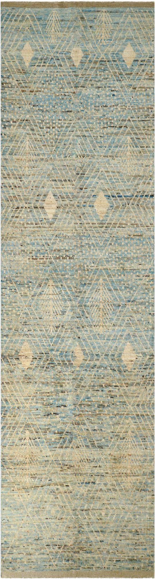 5' 2 x 19' 4  Hand Knotted Moroccan Wool Runner Rug
