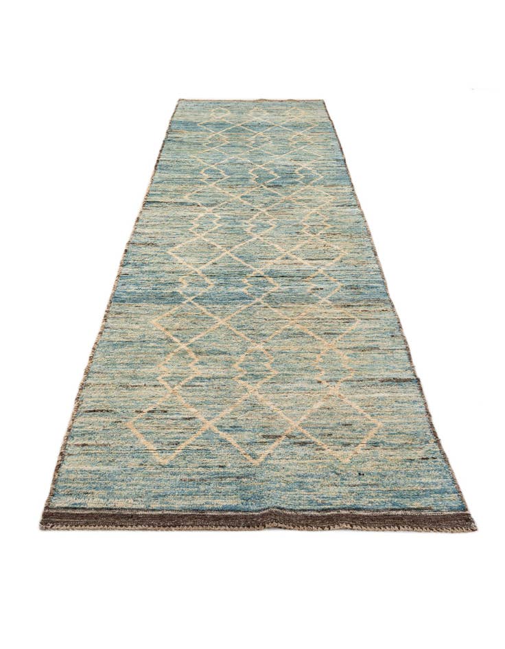 Detail image of  3' 3 x 16'  Hand Knotted Moroccan Wool Runner Rug