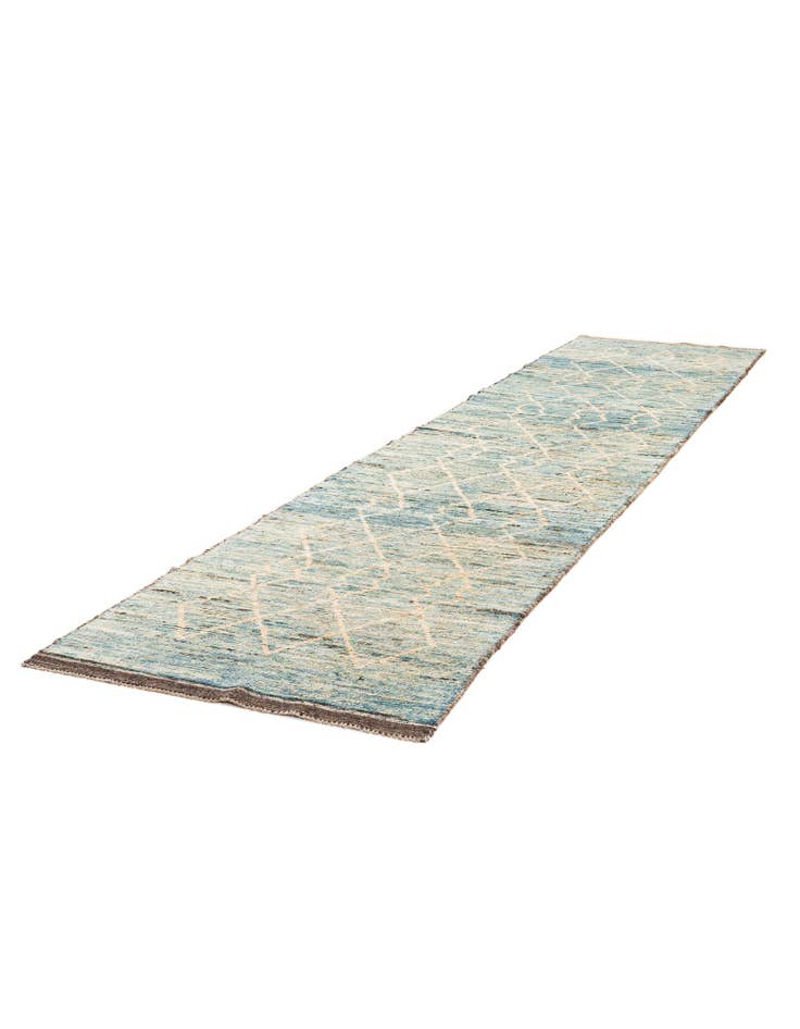 Detail image of  3' 3 x 16'  Hand Knotted Moroccan Wool Runner Rug