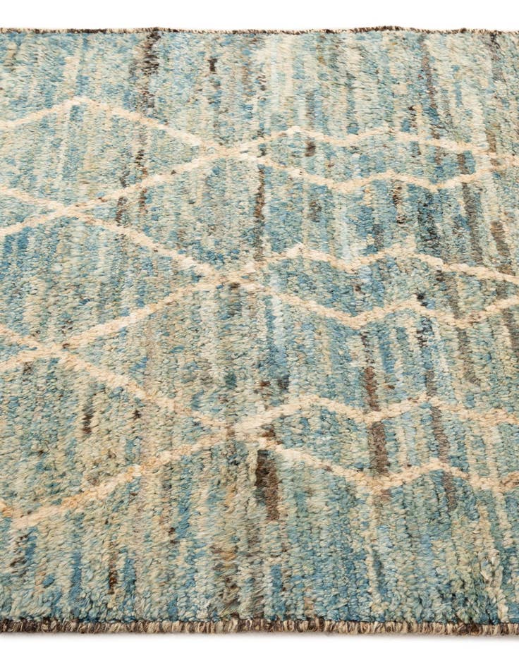 Detail image of  3' 3 x 16'  Hand Knotted Moroccan Wool Runner Rug