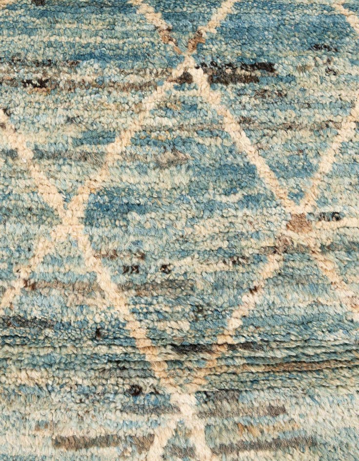 Detail image of  3' 3 x 16'  Hand Knotted Moroccan Wool Runner Rug