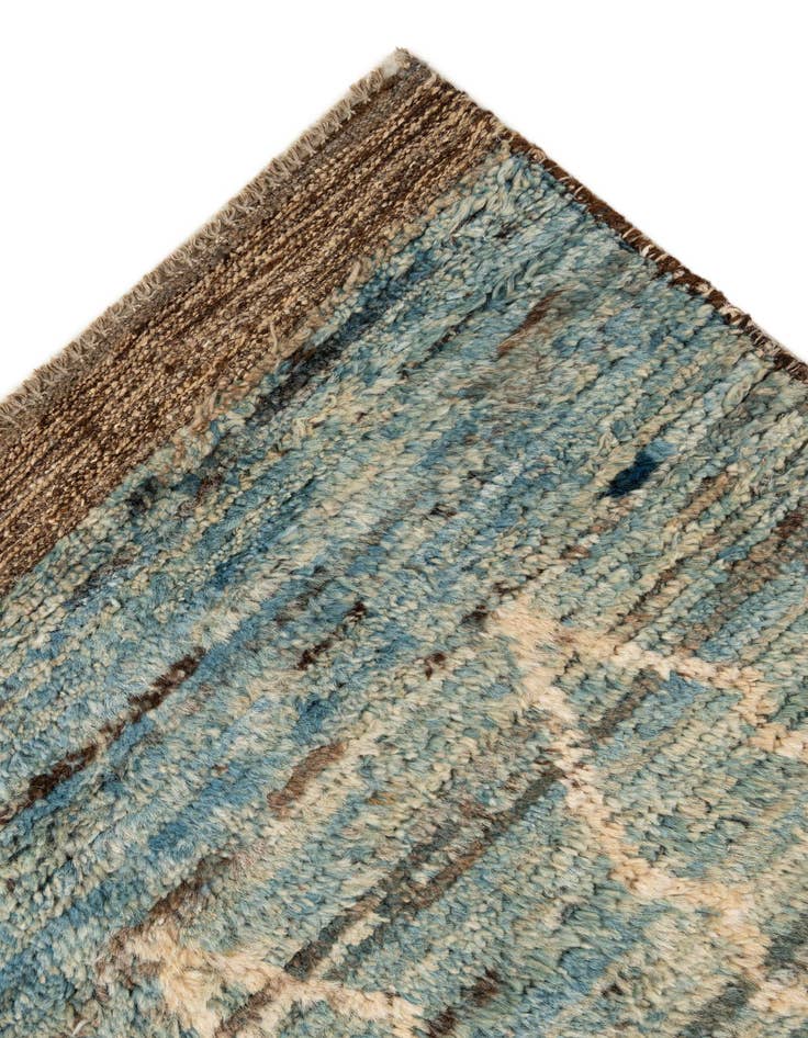 Detail image of  3' 3 x 16'  Hand Knotted Moroccan Wool Runner Rug