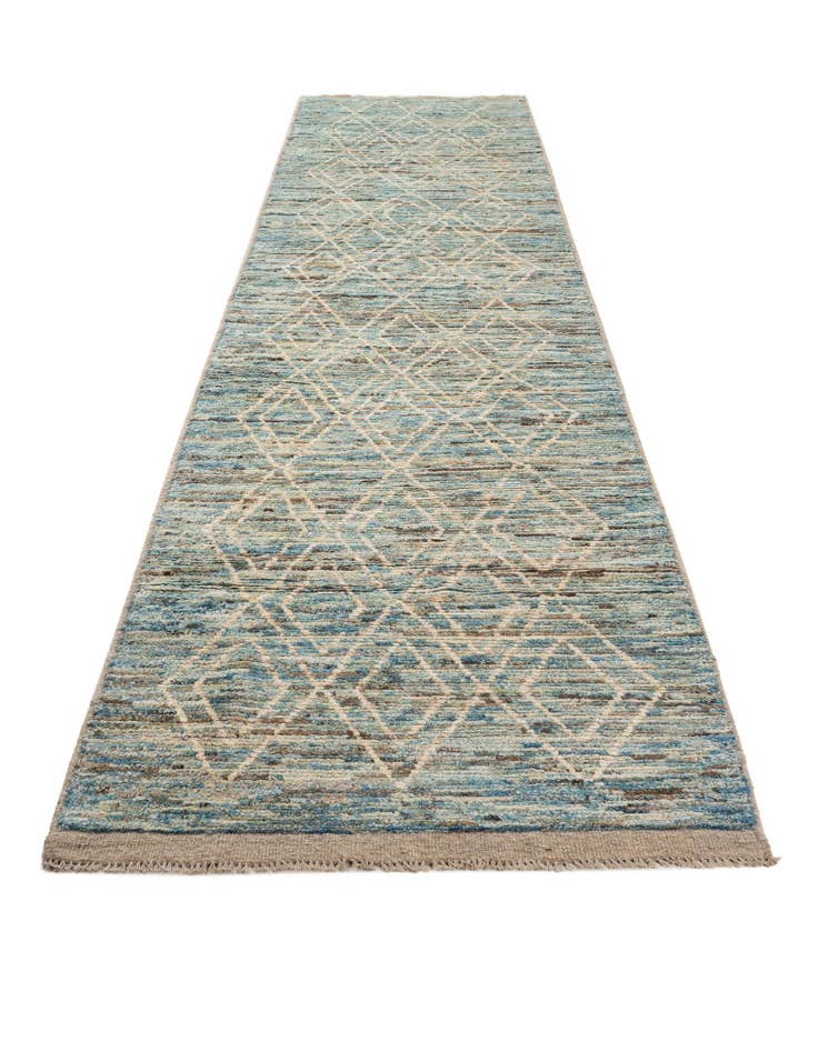 Detail image of  3' 2 x 16' 4  Hand Knotted Moroccan Wool Runner Rug
