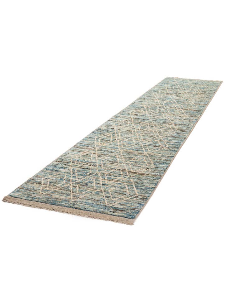 Detail image of  3' 2 x 16' 4  Hand Knotted Moroccan Wool Runner Rug