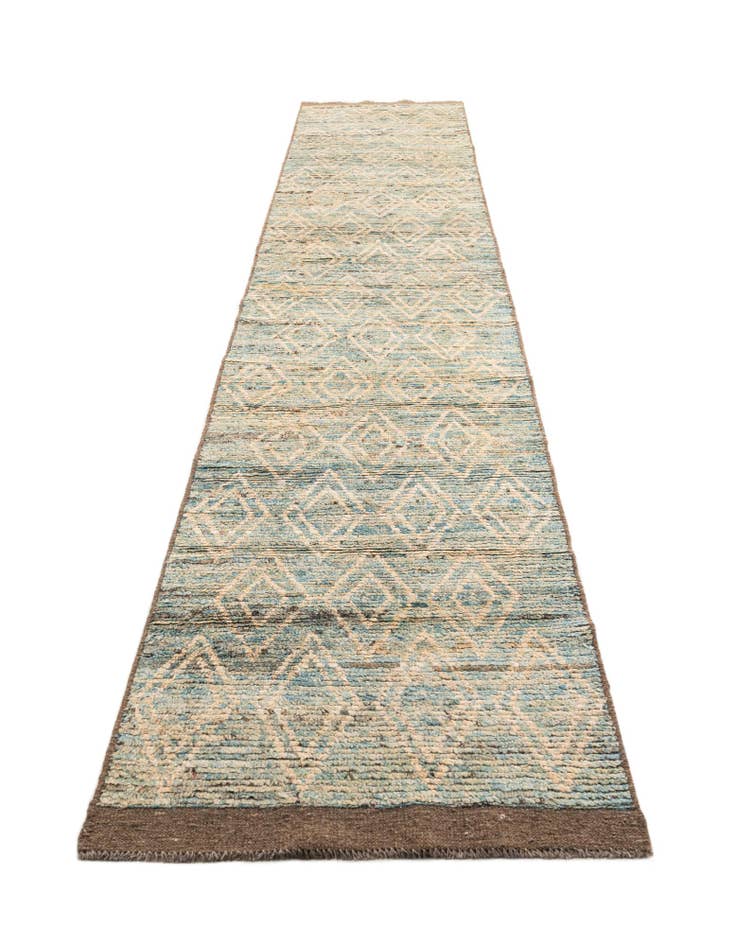 Detail image of  3' 1 x 16'  Hand Knotted Moroccan Wool Runner Rug