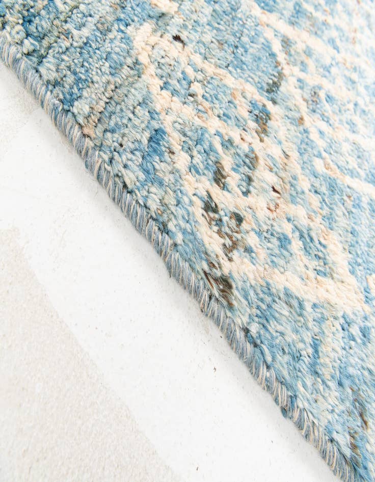 Detail image of  3' 2 x 15' 2  Hand Knotted Moroccan Wool Runner Rug