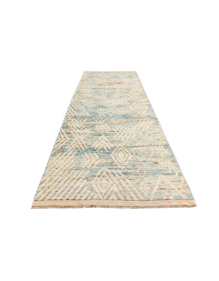 Detail image of  4' 5 x 13' 3  Hand Knotted Moroccan Wool Runner Rug