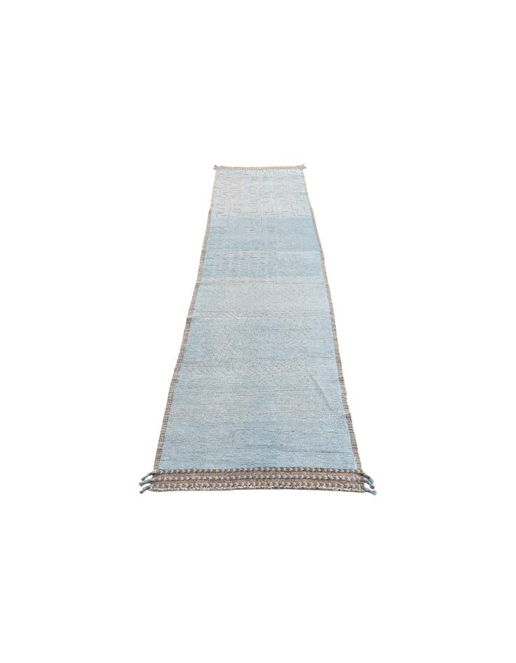 Detail image of  3' 4 x 12'  Hand Knotted Moroccan Wool Runner Rug