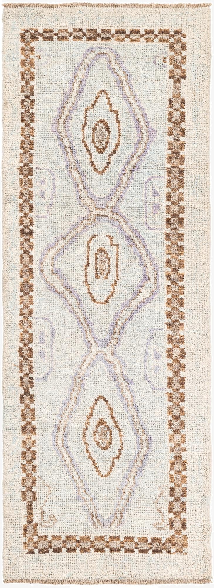  2' 10 x 8'  Hand Knotted Moroccan Wool Runner Rug