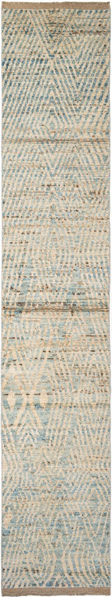  3' x 16' 3  Hand Knotted Moroccan Wool Runner Rug