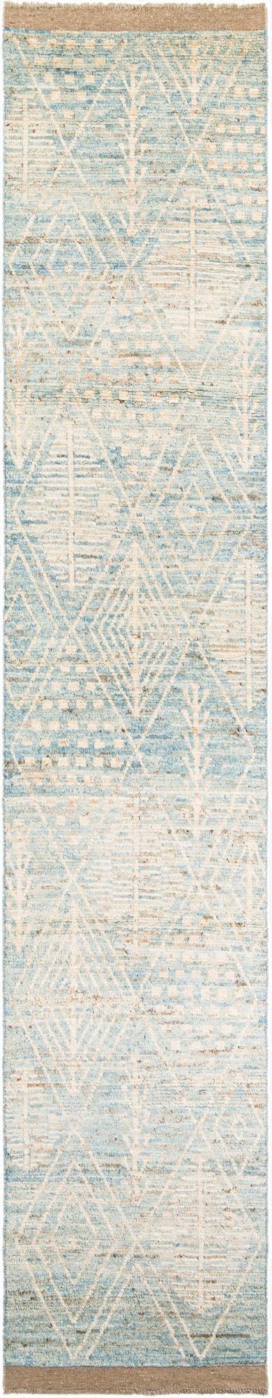  3' 1 x 16' 7  Hand Knotted Moroccan Wool Runner Rug