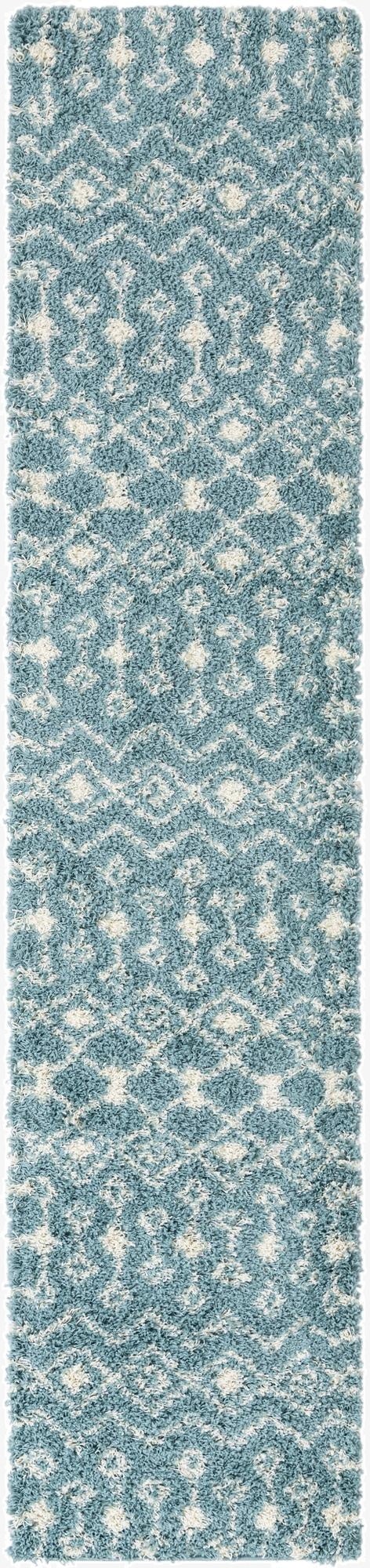  2' 7 x 12' Moroccan Trellis Shag Runner Rug