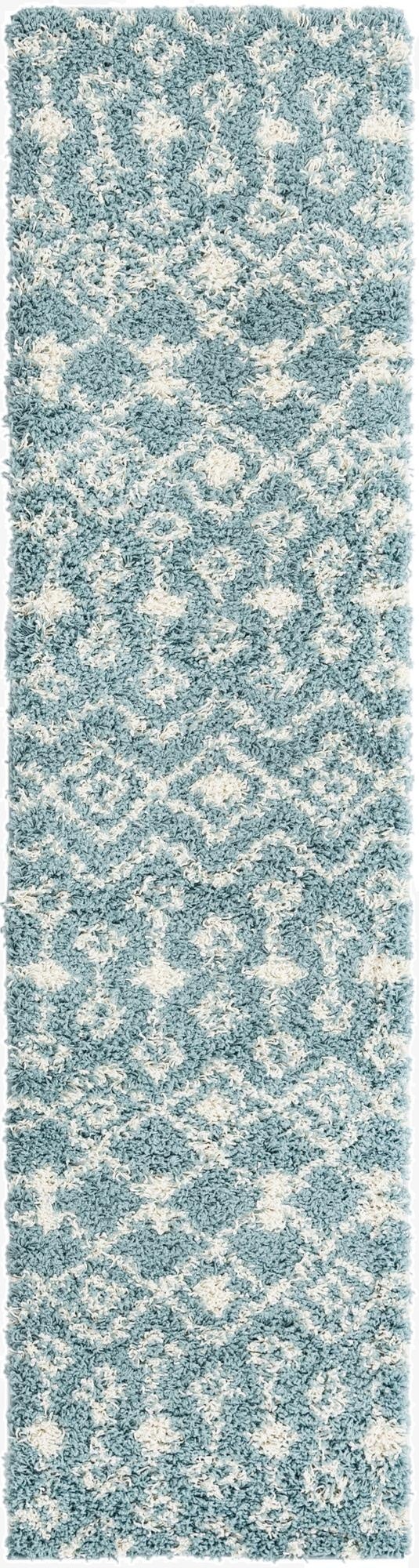  2' x 8' Moroccan Trellis Shag Runner Rug