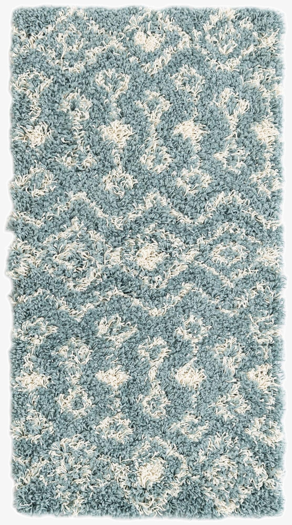  2' x 3' 10 Moroccan Trellis Shag Runner Rug