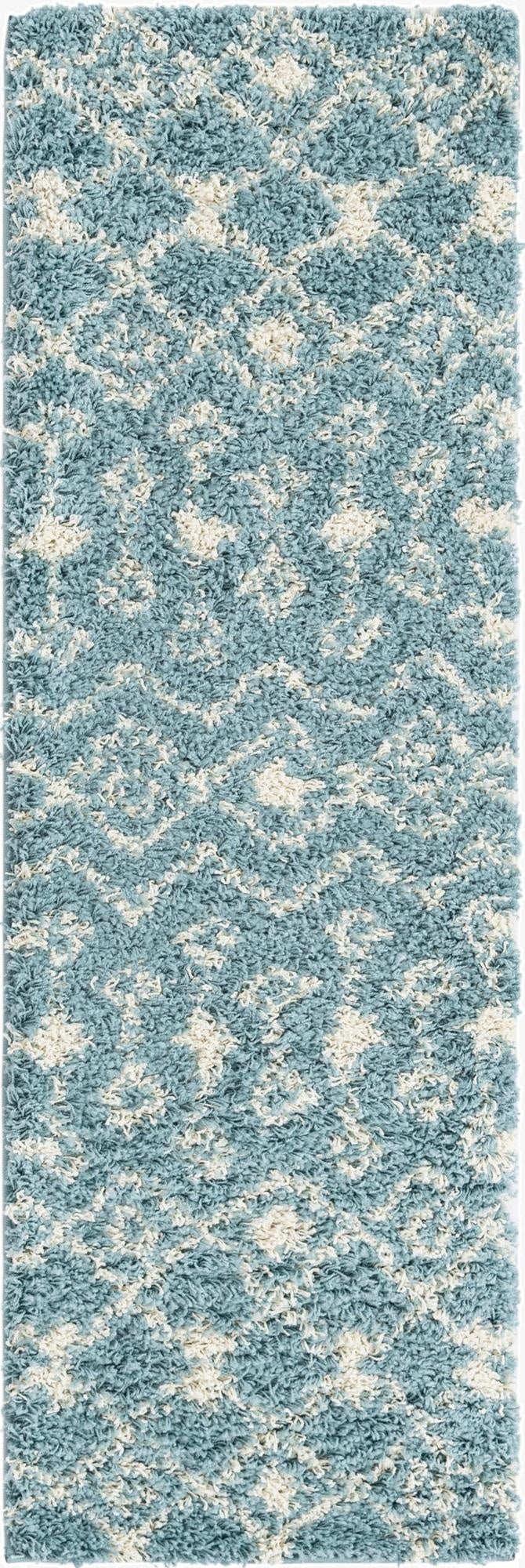 Primary image  2' x 6' Moroccan Trellis Shag Runner Rug