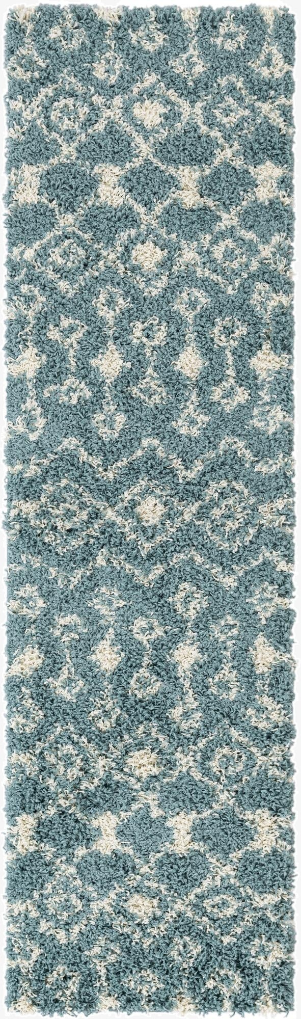  2' x 7' Moroccan Trellis Shag Runner Rug