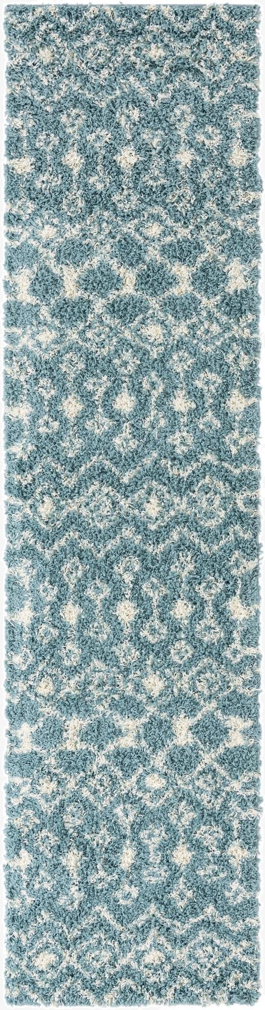  2' 7 x 10' Moroccan Trellis Shag Runner Rug