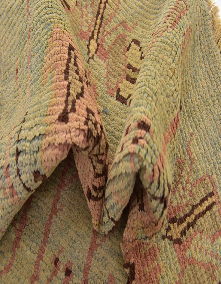 Detail image of  4' 4 x 8' 4  Hand Knotted Oushak Wool Runner Rug