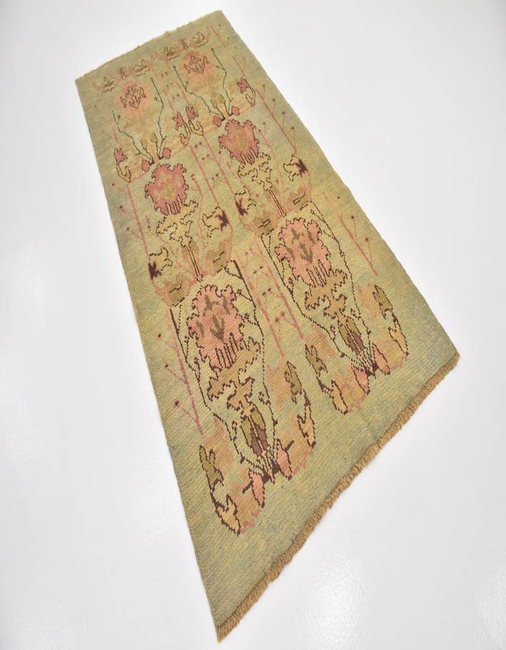 Detail image of  4' 4 x 8' 4  Hand Knotted Oushak Wool Runner Rug