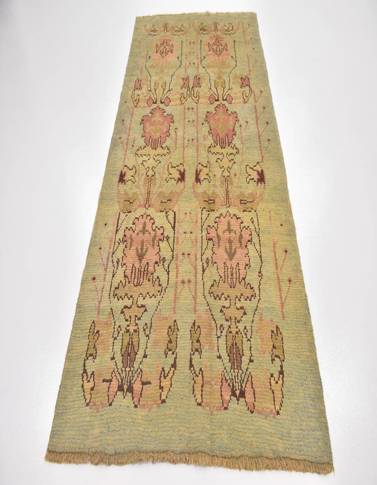 Detail image of  4' 4 x 8' 4  Hand Knotted Oushak Wool Runner Rug