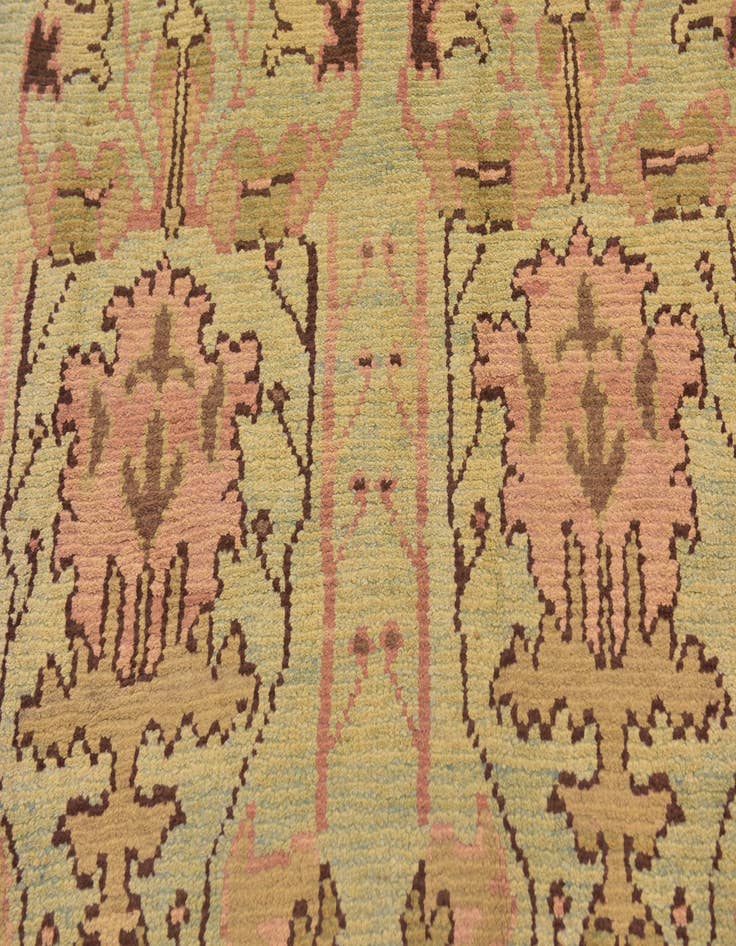 Detail image of  4' 4 x 8' 4  Hand Knotted Oushak Wool Runner Rug