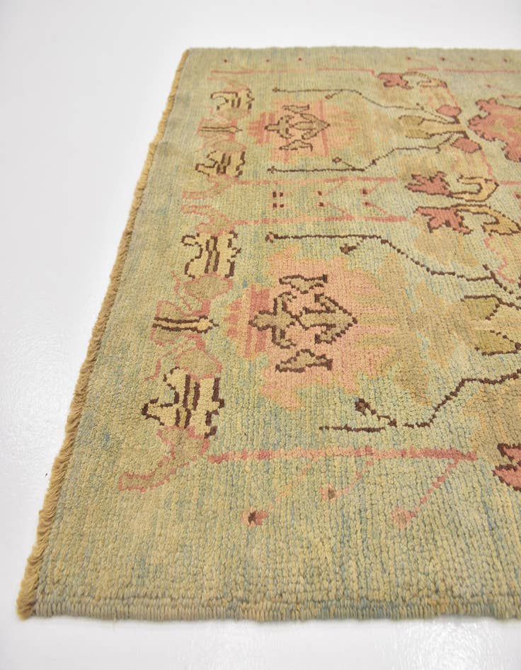 Detail image of  4' 4 x 8' 4  Hand Knotted Oushak Wool Runner Rug