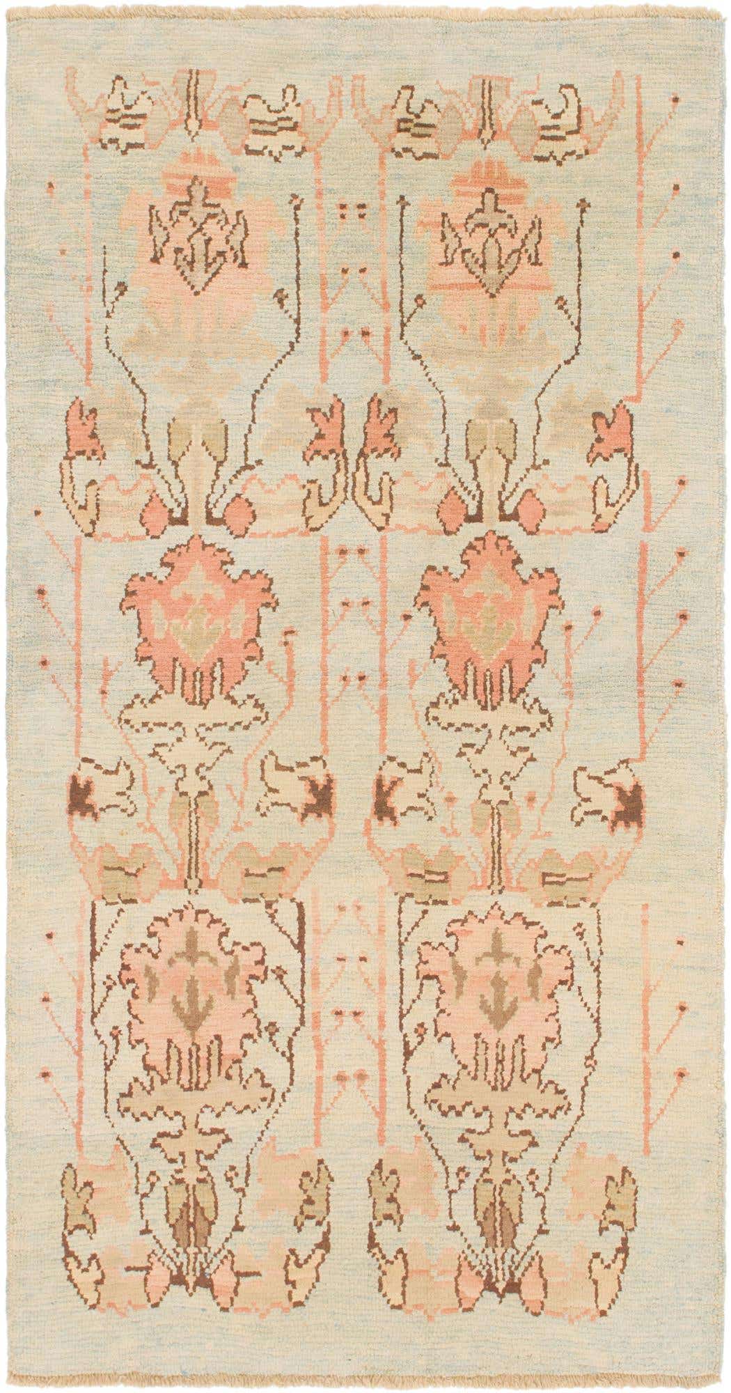 Primary image 4' 4 x 8' 4 Hand Knotted Oushak Wool Runner Rug