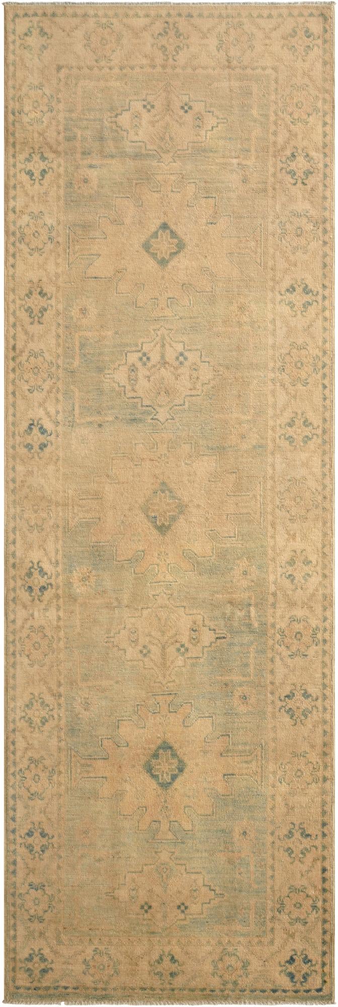  2' 9 x 8' 6  Hand Knotted Oushak Wool Runner Rug