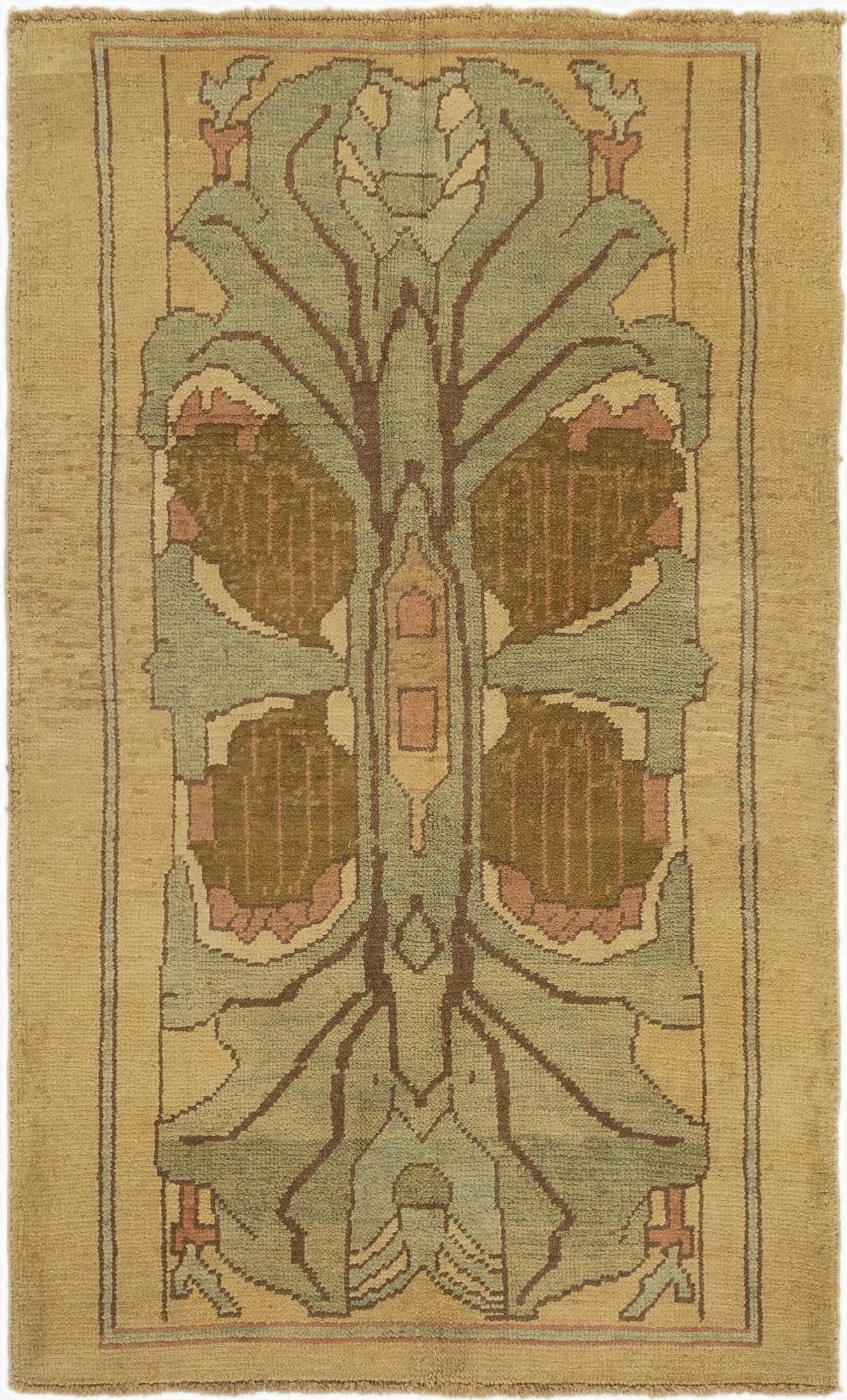  4' 3 x 7'  Hand Knotted Oushak Wool Runner Rug