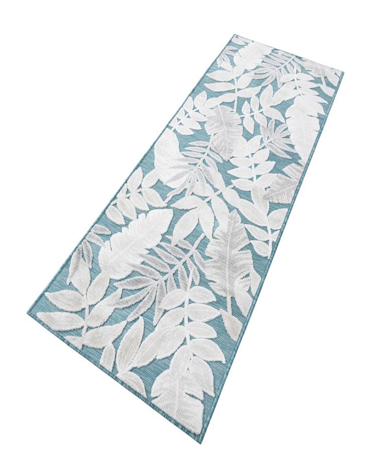Detail image of  2' 2 x 6'  Washable Botanical Indoor / Outdoor Runner Rug