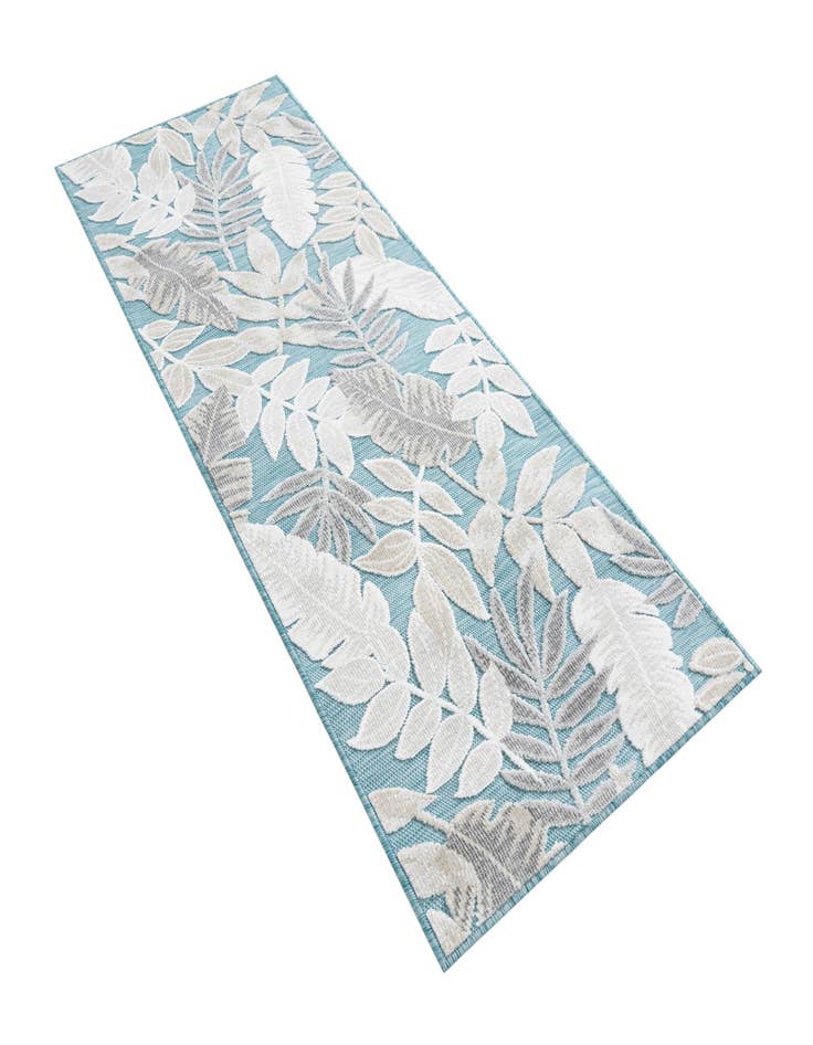 Detail image of  2' 2 x 6'  Washable Botanical Indoor / Outdoor Runner Rug