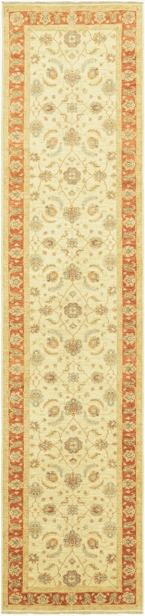  3' 10 x 17' 6  Hand Knotted Peshawar Ziegler Runner Rug