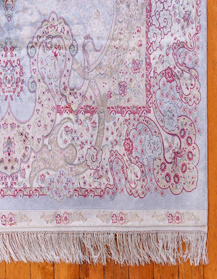 Detail image of  2' 7 x 9' 10 Qom Bamboo Silk Runner Rug