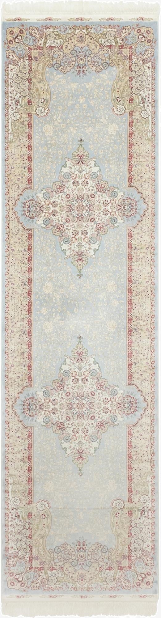  2' 7 x 9' 10 Qom Bamboo Silk Runner Rug