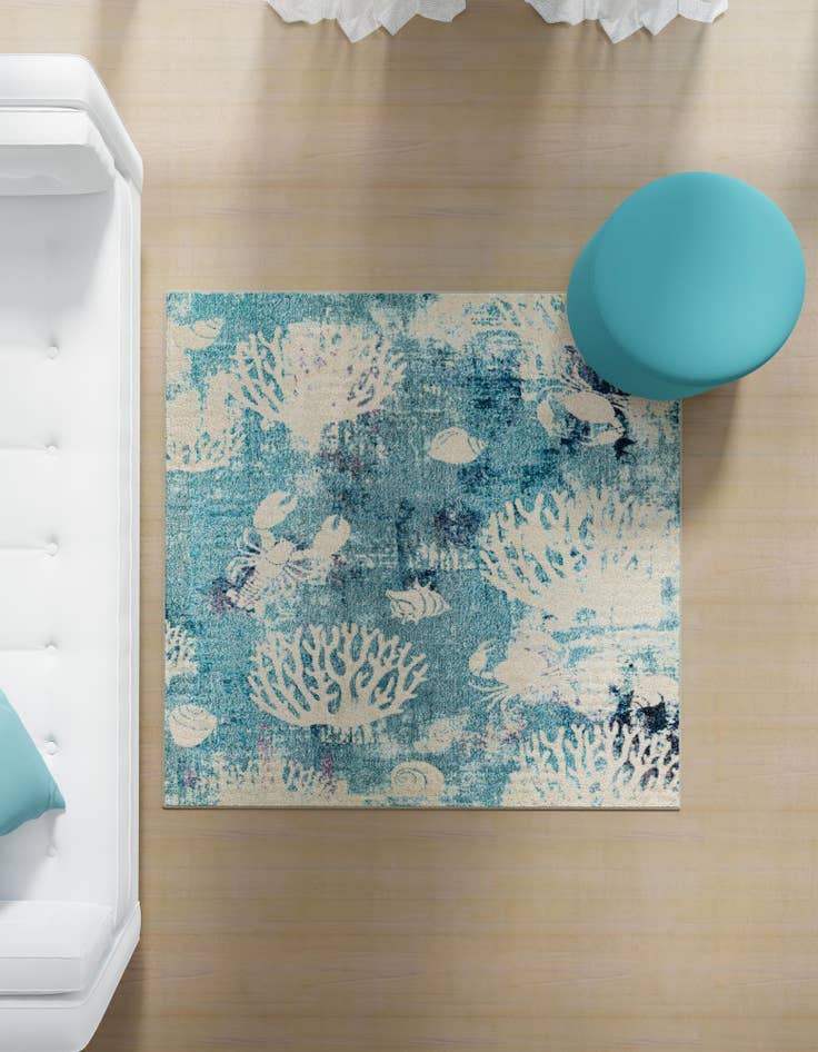 Detail image of  7' 10 x 7' 10  Washable Amalfi Square Rug