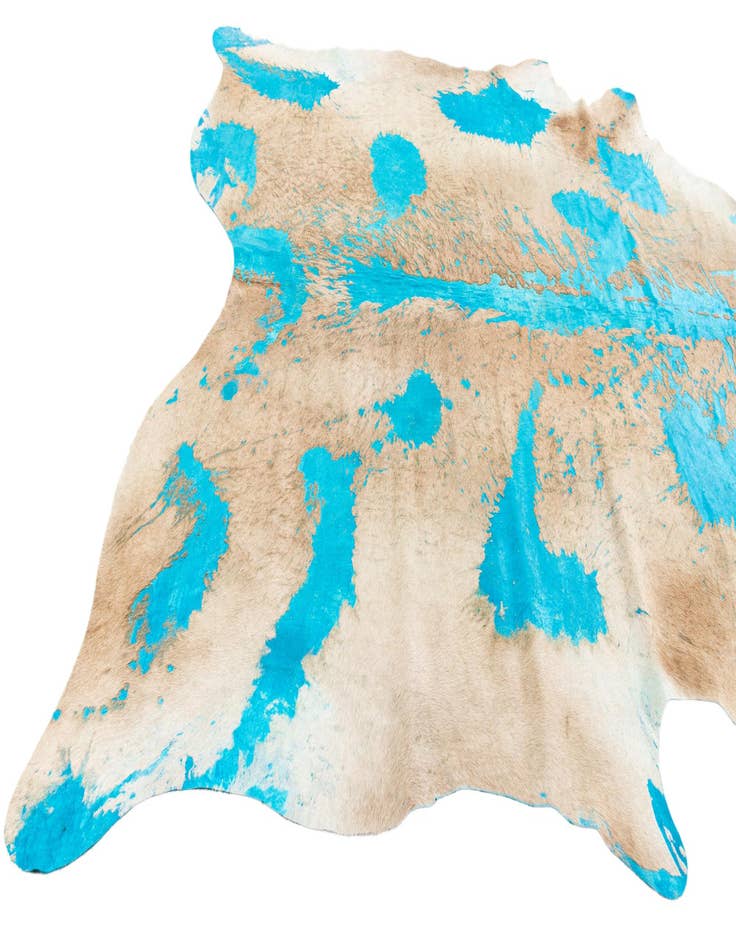 Detail image of  7' 3 x 7' 4 Cowhide Leather Square Rug