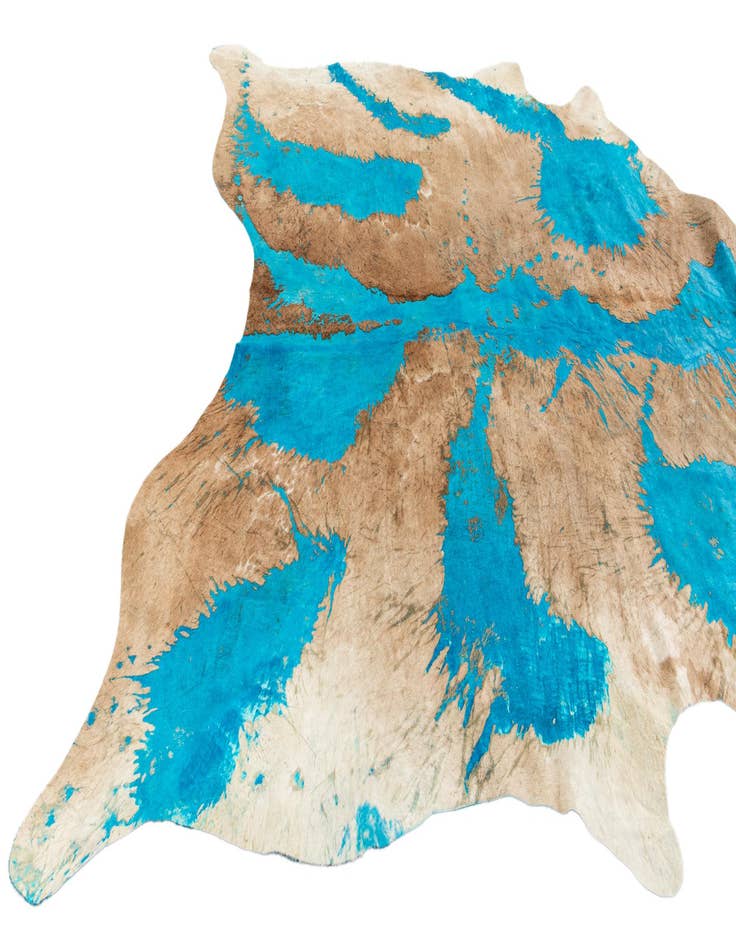Detail image of  6' 7 x 6' 9 Cowhide Leather Square Rug