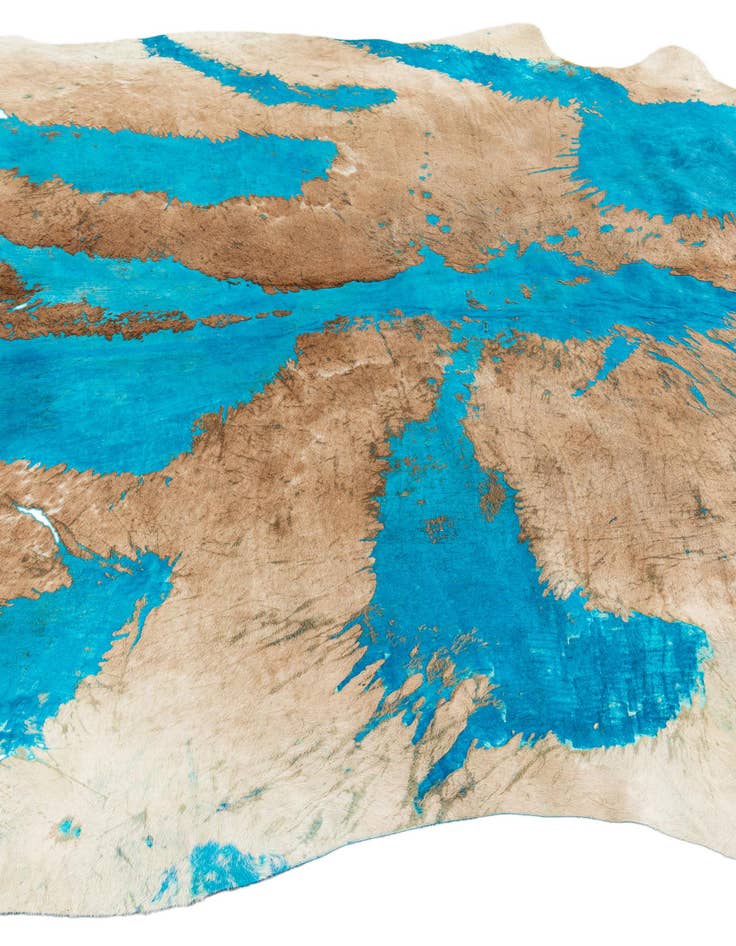 Detail image of  6' 7 x 6' 9 Cowhide Leather Square Rug