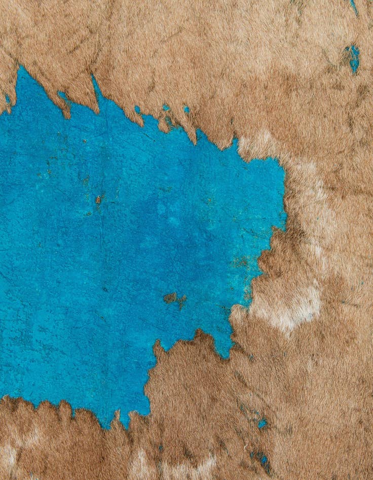 Detail image of  6' 7 x 6' 9 Cowhide Leather Square Rug
