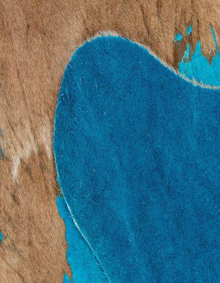 Detail image of  6' 7 x 6' 9 Cowhide Leather Square Rug