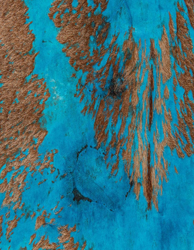 Detail image of  6' 7 x 6' 11 Cowhide Leather Square Rug