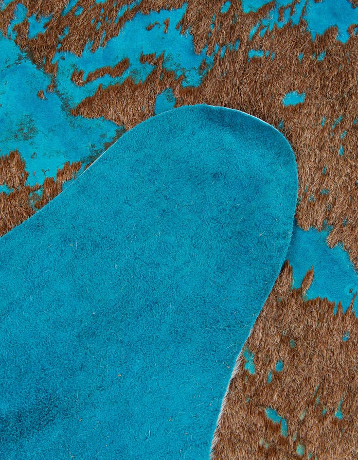 Detail image of  6' 7 x 6' 11 Cowhide Leather Square Rug