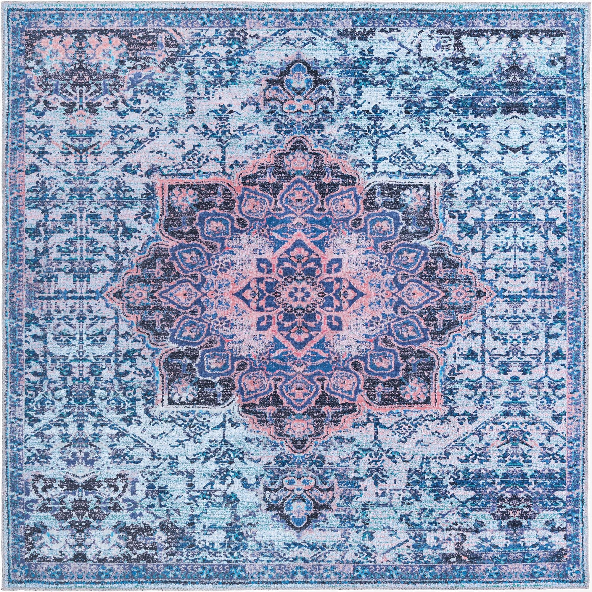  7' 10 x 7' 10  Washable Francesca Square Rug