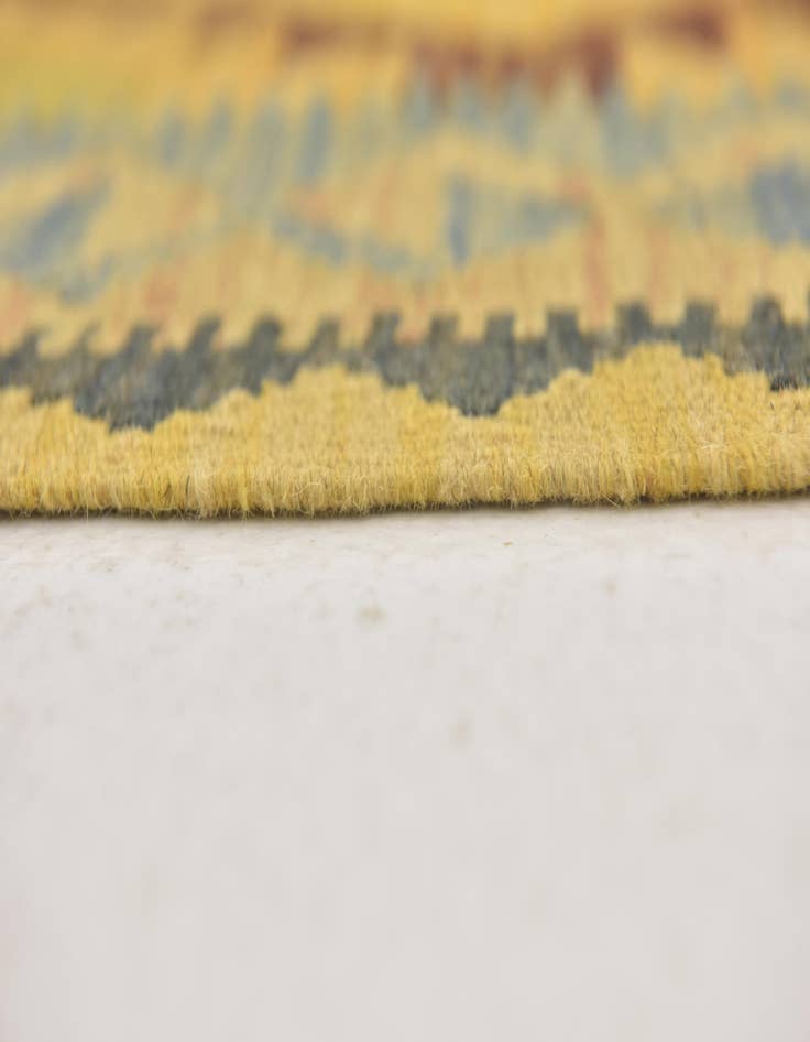 Detail image of  3' 2 x 3' 8  Hand Woven Kilim Maymana Wool Square Rug