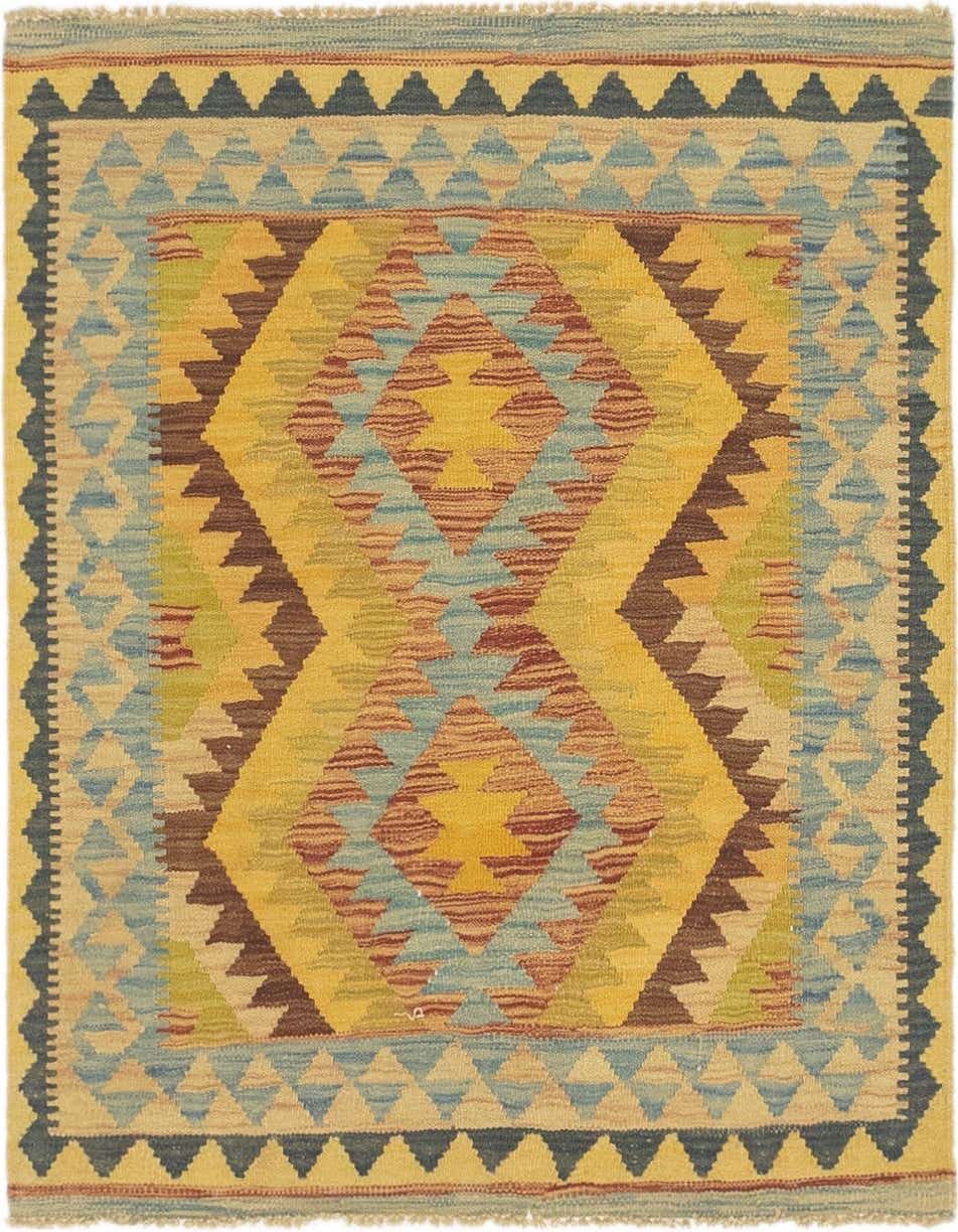 Primary image  3' 2 x 3' 8  Hand Woven Kilim Maymana Wool Square Rug