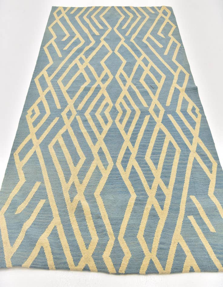 Detail image of  5' 3 x 6' 5  Hand Woven Kilim Modern Wool Square Rug