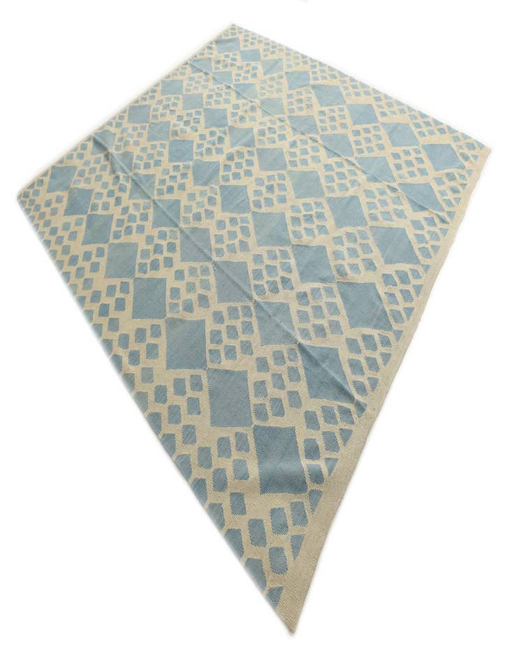 Detail image of  8' 9 x 9' 6  Hand Woven Kilim Modern Wool Square Rug