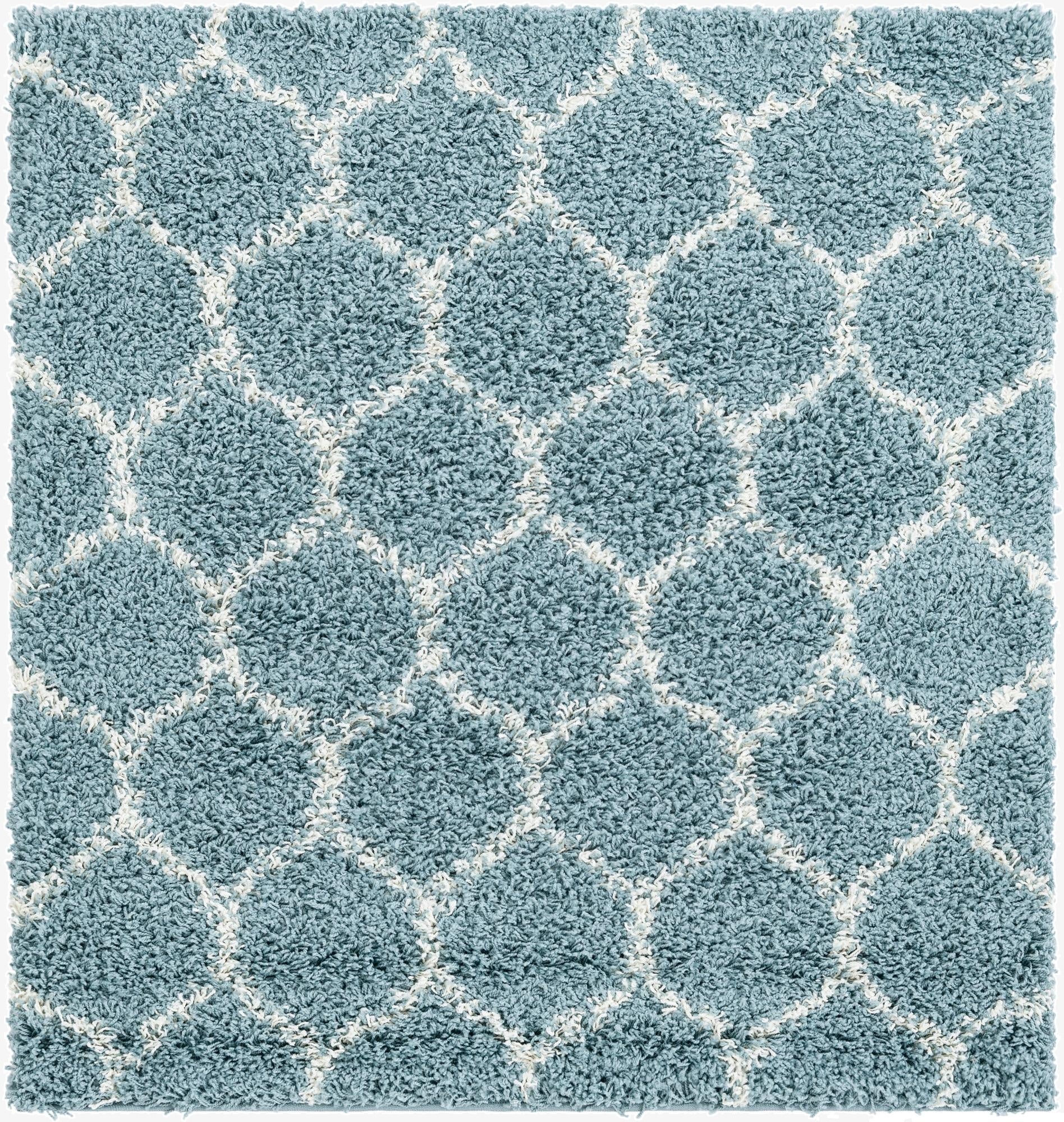  4' x 4' Lattice Shag Square Rug
