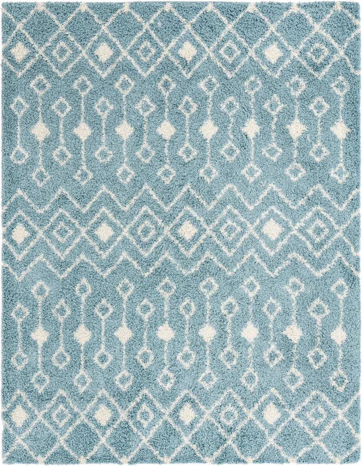 Detail image of  10' x 10' Moroccan Trellis Shag Square Rug